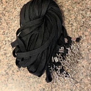 24 Piece 18” Black Badge Lanyards